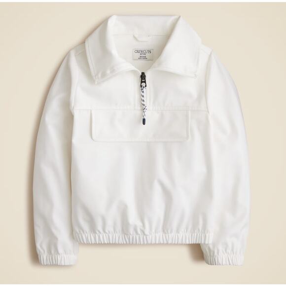 Crewcuts by J.Crew Active Anorak Jacket Girls XXL White Water Resistant 1/4 Zip - Picture 1 of 7